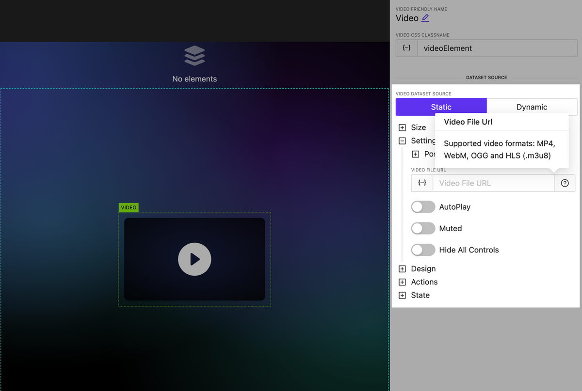 Updated video element 