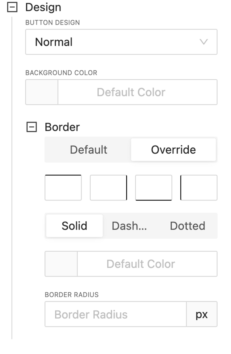 Now support background color and rich border options, padding in size section.