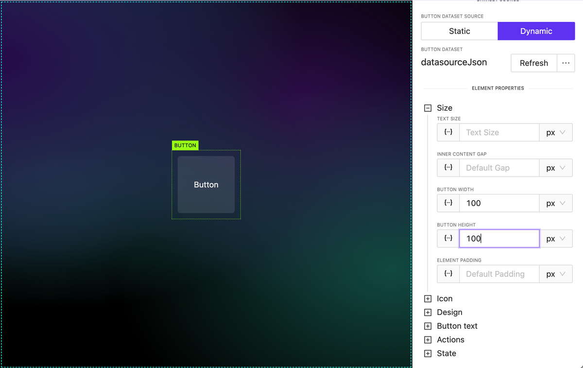 Added button height property