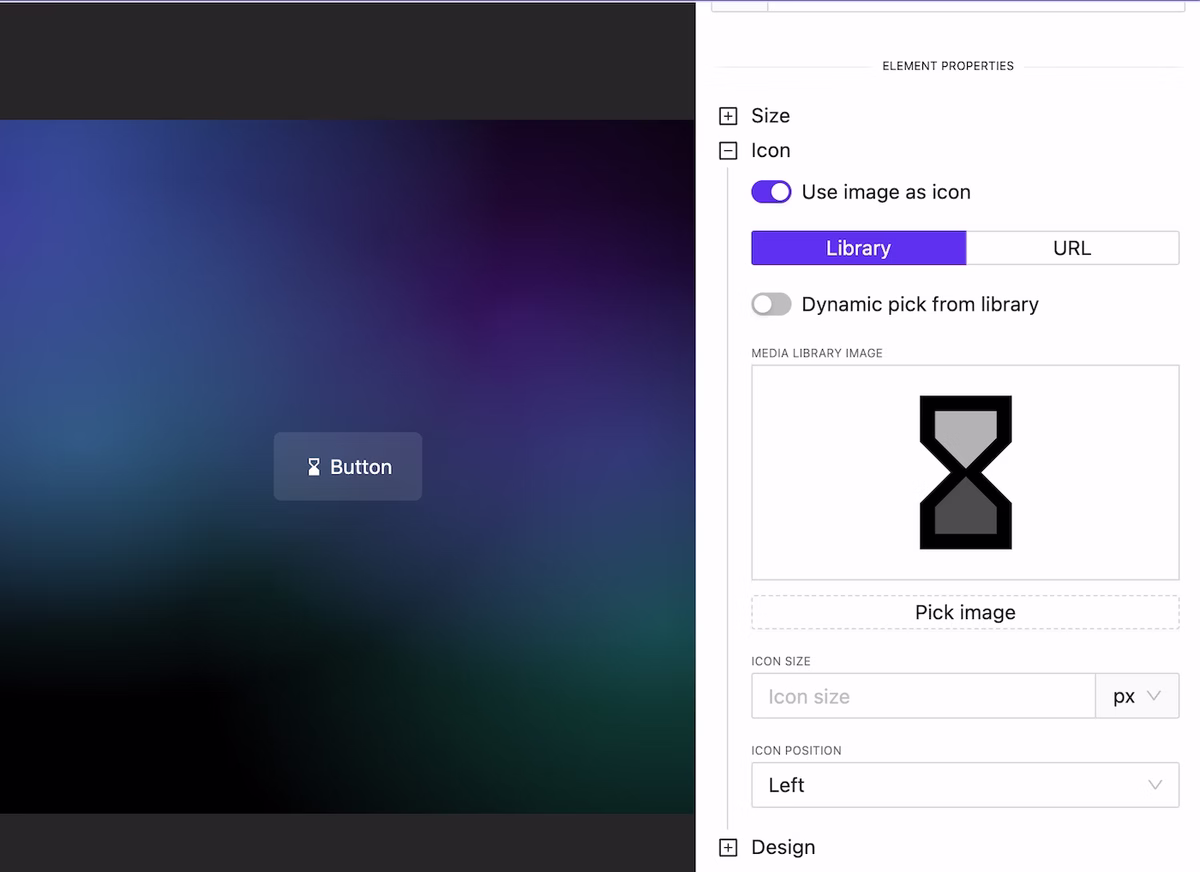 Use any .svg image as icon. Animated .svg also supported.
