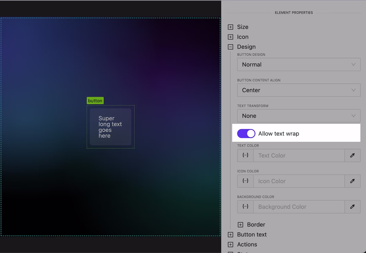 Control over text wrap