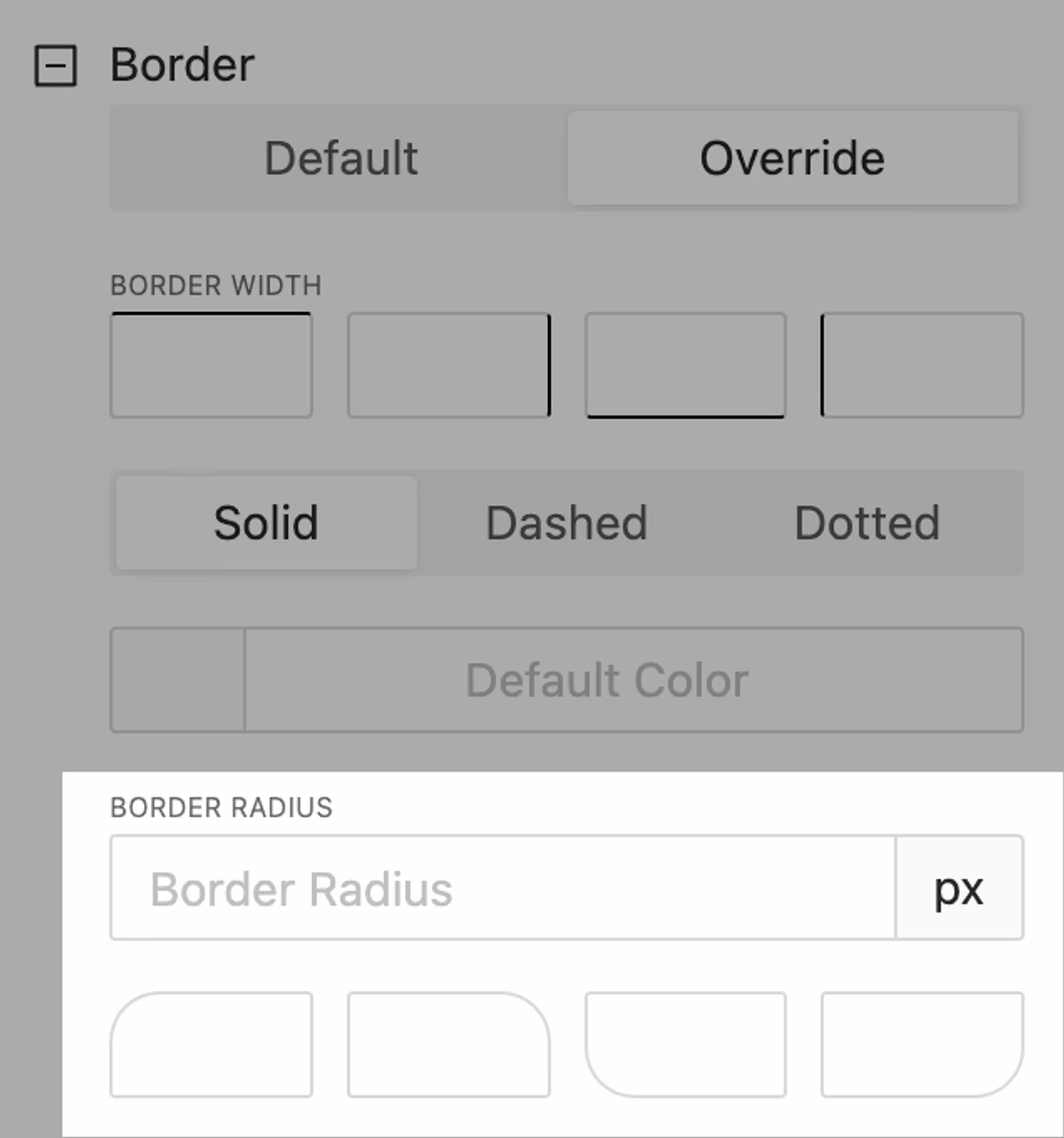 Advanced border radius control