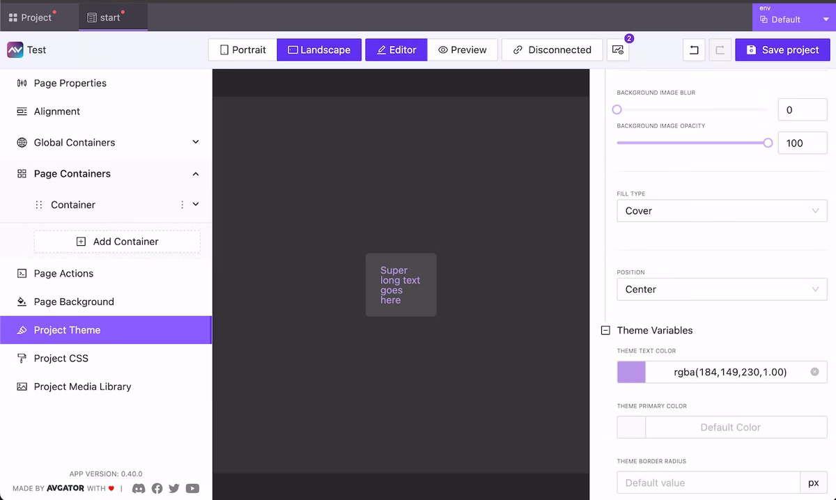 Override global theme color/background settings